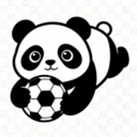 熊猫体育网站标志 - 一只可爱的熊猫手持足球